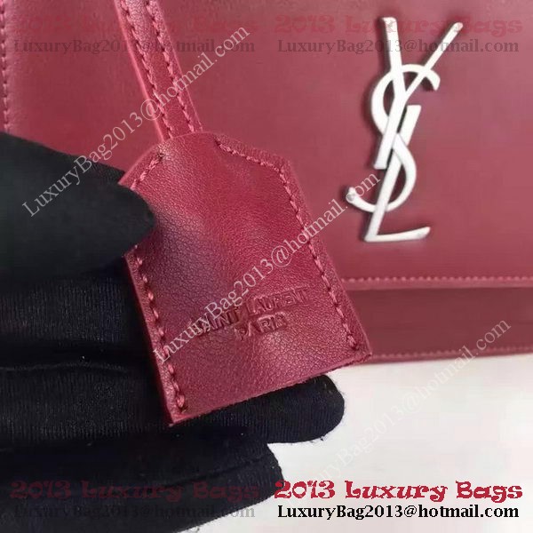 Yves Saint Laurent Cross-body Shoulder Bag Y8816 Burgundy