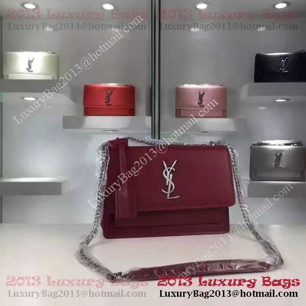 Yves Saint Laurent Cross-body Shoulder Bag Y8816 Burgundy