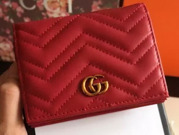 Gucci GG Marmont Card Case 443125 Red