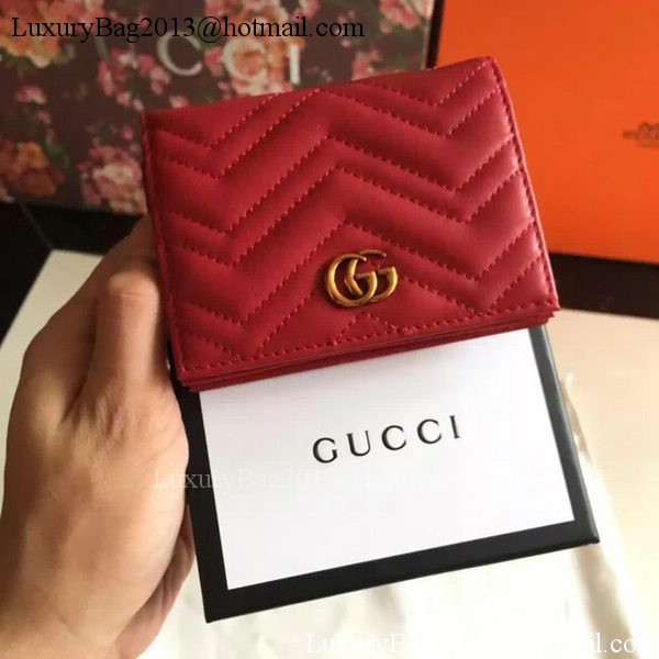 Gucci GG Marmont Card Case 443125 Red