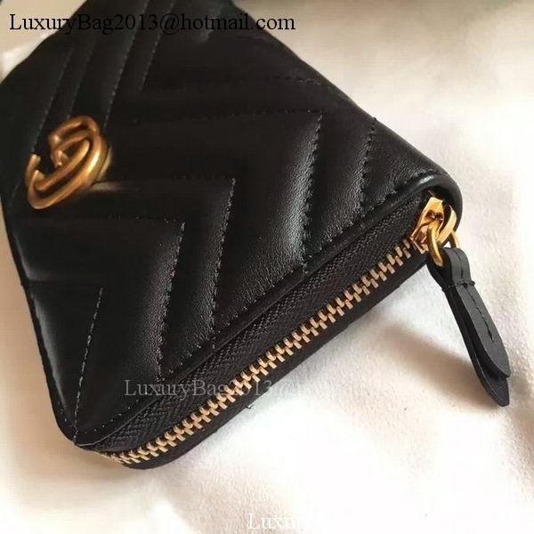 Gucci GG Marmont Zip Around Wallet 443123 Black