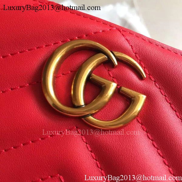 Gucci GG Marmont Zip Around Wallet 443123 Red