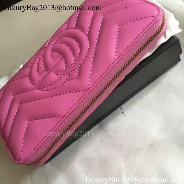 Gucci GG Marmont Zip Around Wallet 443123 Rose