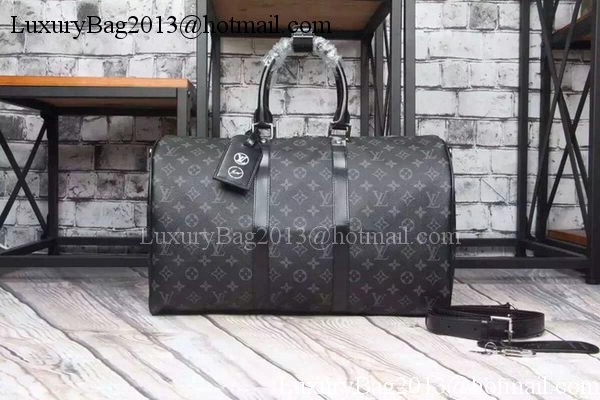 Louis Vuitton Monogram Eclipse Canvas KEEPALL 45 BANDOULIERE M40569