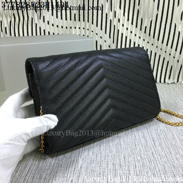 YSL Classic Monogramme Flap Bag Cannage Pattern Y377828L Black