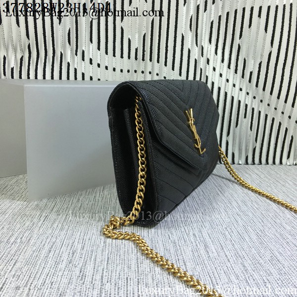 YSL Classic Monogramme Flap Bag Cannage Pattern Y377828L Black