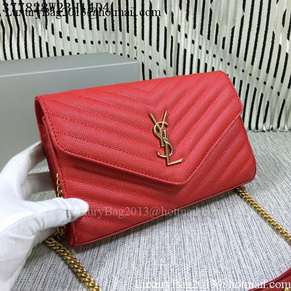 YSL Classic Monogramme Flap Bag Cannage Pattern Y377828L Red