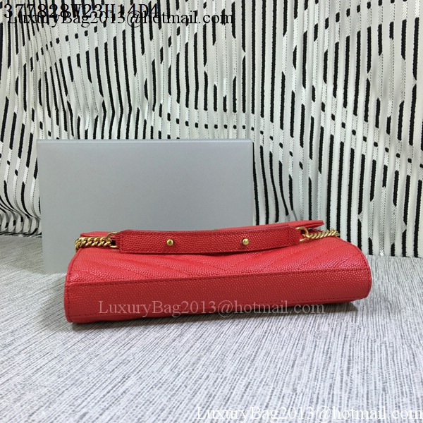 YSL Classic Monogramme Flap Bag Cannage Pattern Y377828L Red