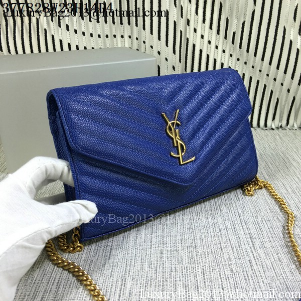 YSL Classic Monogramme Flap Bag Cannage Pattern Y377828L Royal