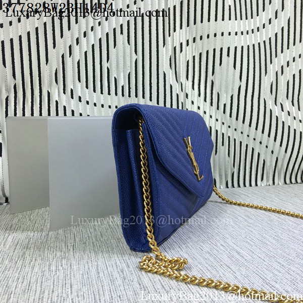 YSL Classic Monogramme Flap Bag Cannage Pattern Y377828L Royal