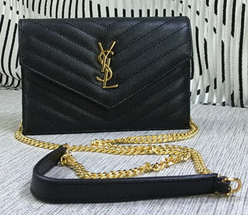 YSL Classic Monogramme Flap Bag Cannage Pattern Y377828S Black