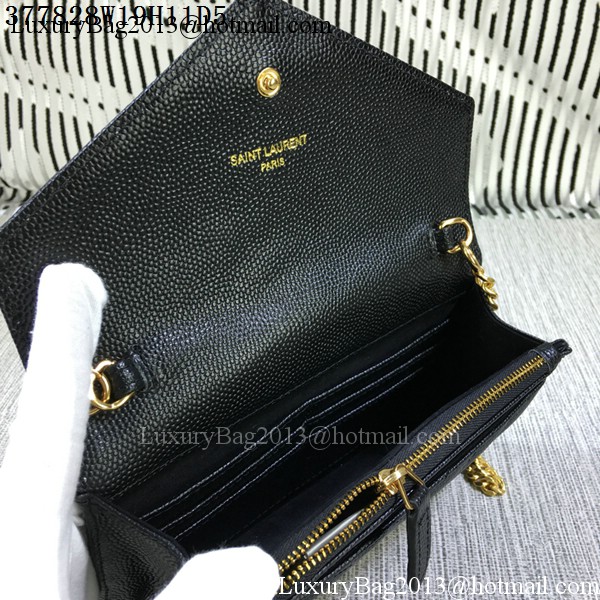 YSL Classic Monogramme Flap Bag Cannage Pattern Y377828S Black