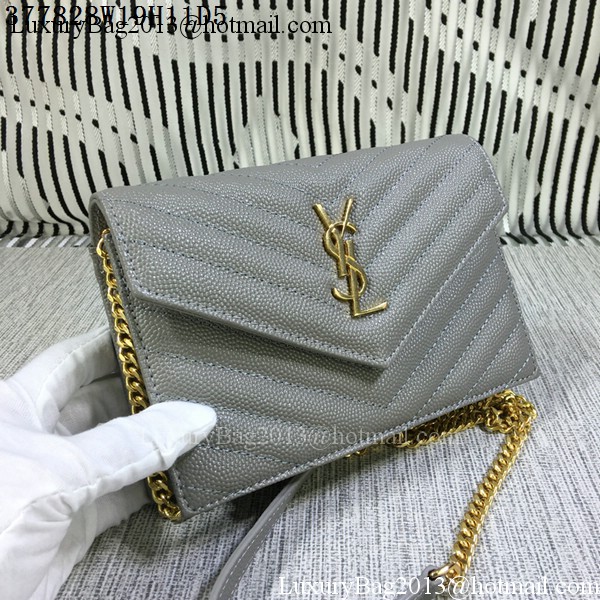 YSL Classic Monogramme Flap Bag Cannage Pattern Y377828S Grey