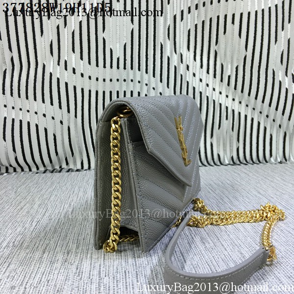 YSL Classic Monogramme Flap Bag Cannage Pattern Y377828S Grey