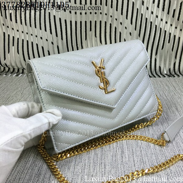 YSL Classic Monogramme Flap Bag Cannage Pattern Y377828S OffWhite