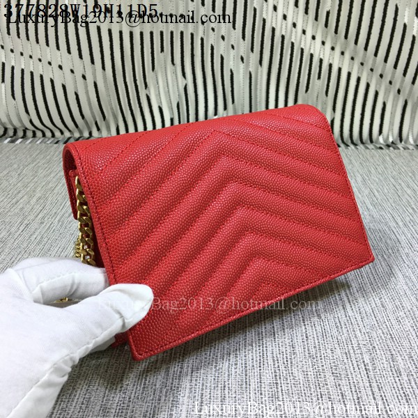 YSL Classic Monogramme Flap Bag Cannage Pattern Y377828S Red