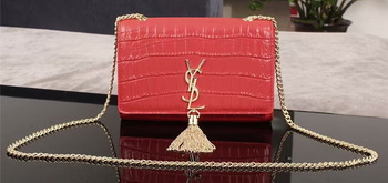 Yves Saint Laurent Croco Leather Cross-body Shoulder Bag 1311224 Red