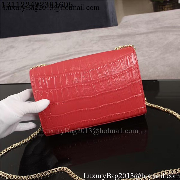 Yves Saint Laurent Croco Leather Cross-body Shoulder Bag 1311224 Red