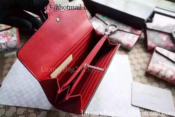 Gucci Dionysus Blooms GG Supreme Chain Wallet 404140 Red