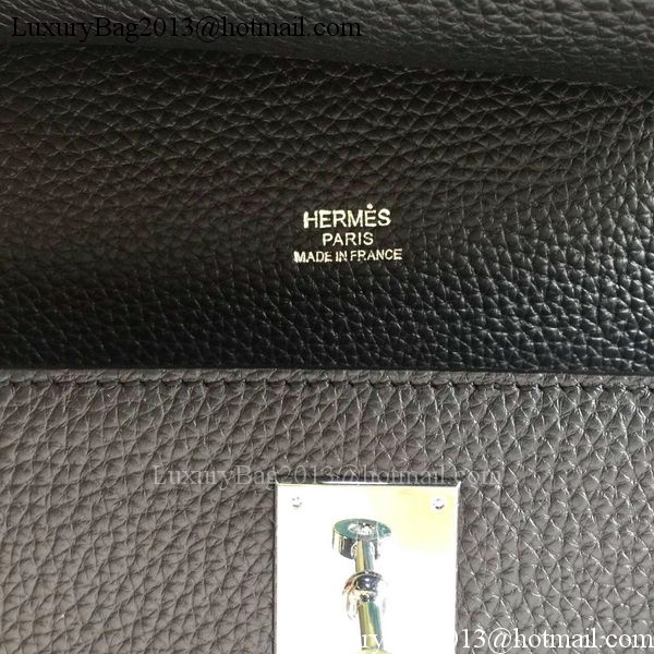 Hermes Jypsiere 31CM Shoulder Bag Calfskin Leather H0880 Black