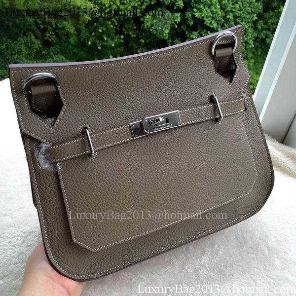 Hermes Jypsiere 31CM Shoulder Bag Calfskin Leather H0880 Grey