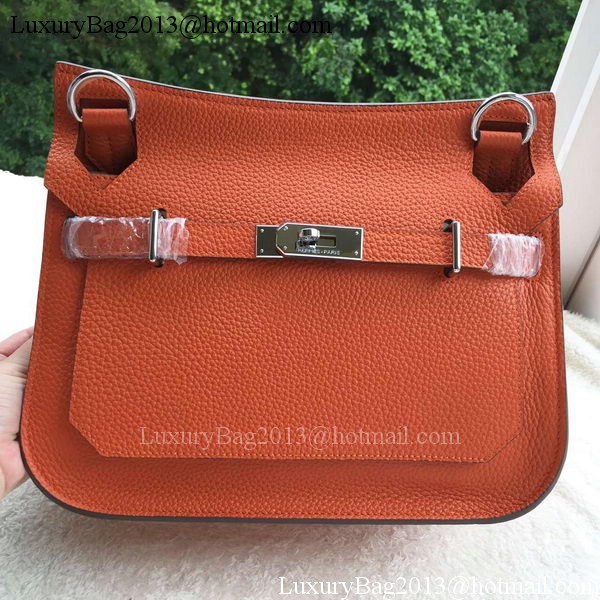 Hermes Jypsiere 31CM Shoulder Bag Calfskin Leather H0880 Orange