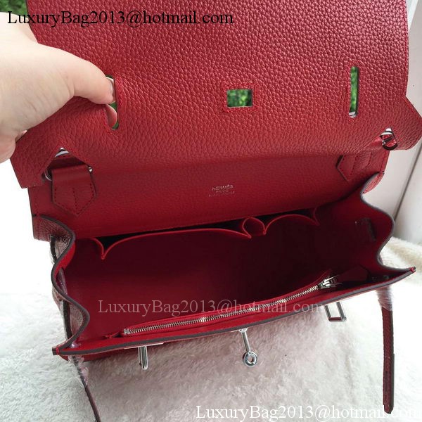 Hermes Jypsiere 31CM Shoulder Bag Calfskin Leather H0880 Red