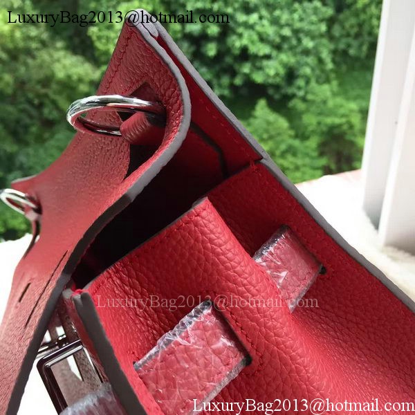 Hermes Jypsiere 31CM Shoulder Bag Calfskin Leather H0880 Red