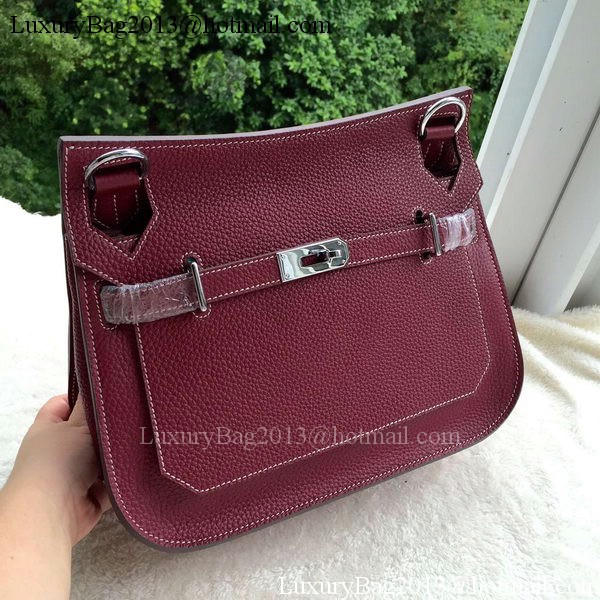 Hermes Jypsiere 31CM Shoulder Bag Calfskin Leather H0880 Wine