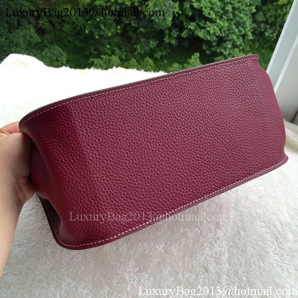 Hermes Jypsiere 31CM Shoulder Bag Calfskin Leather H0880 Wine