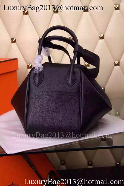 Hermes Lindy 30CM Leather Shoulder Bag H0881 Black