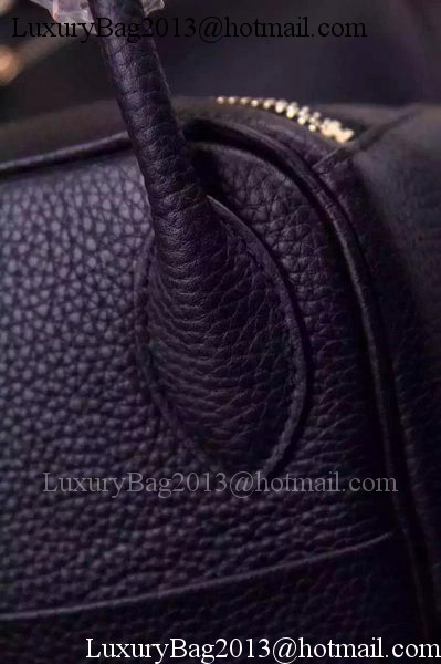 Hermes Lindy 30CM Leather Shoulder Bag H0881 Black