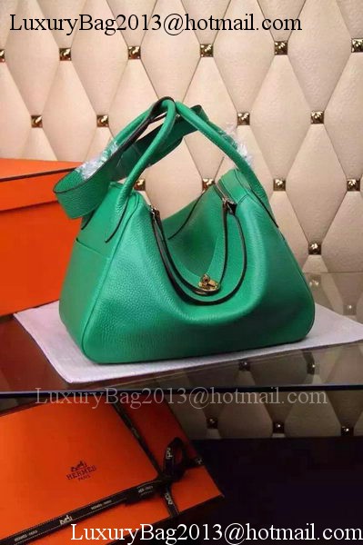 Hermes Lindy 30CM Leather Shoulder Bag H0881 Green