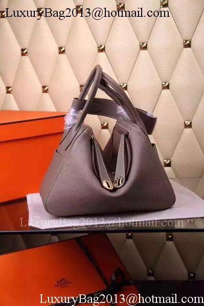 Hermes Lindy 30CM Leather Shoulder Bag H0881 Grey