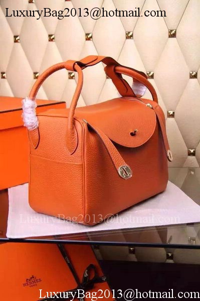 Hermes Lindy 30CM Leather Shoulder Bag H0881 Orange