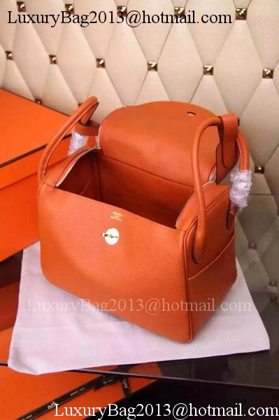 Hermes Lindy 30CM Leather Shoulder Bag H0881 Orange