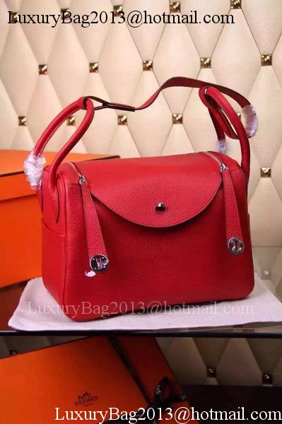 Hermes Lindy 30CM Leather Shoulder Bag H0881 Red