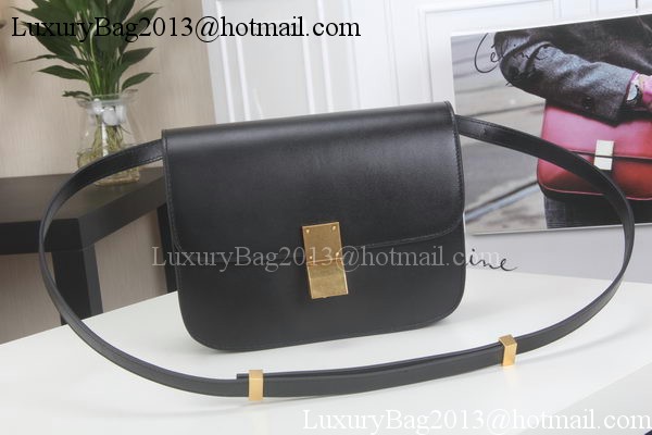 Celine Classic Box Flap Bag Calfskin Leather C3369 Black