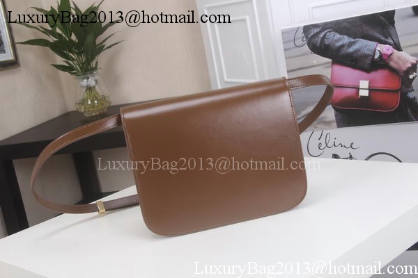 Celine Classic Box Flap Bag Calfskin Leather C3369 Brown