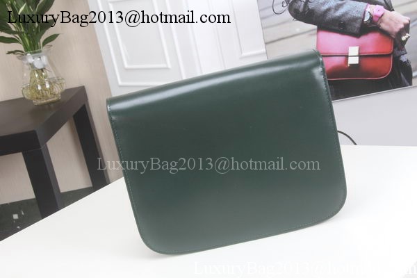 Celine Classic Box Flap Bag Calfskin Leather C3369 Green