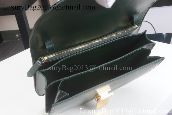 Celine Classic Box Flap Bag Calfskin Leather C3369 Green