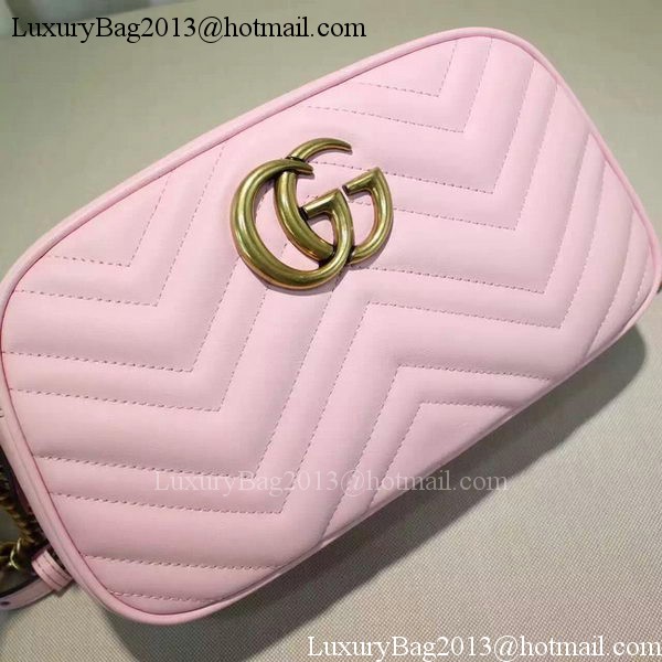 Gucci GG Marmont Matelasse Shoulder Bag 447632 Pink