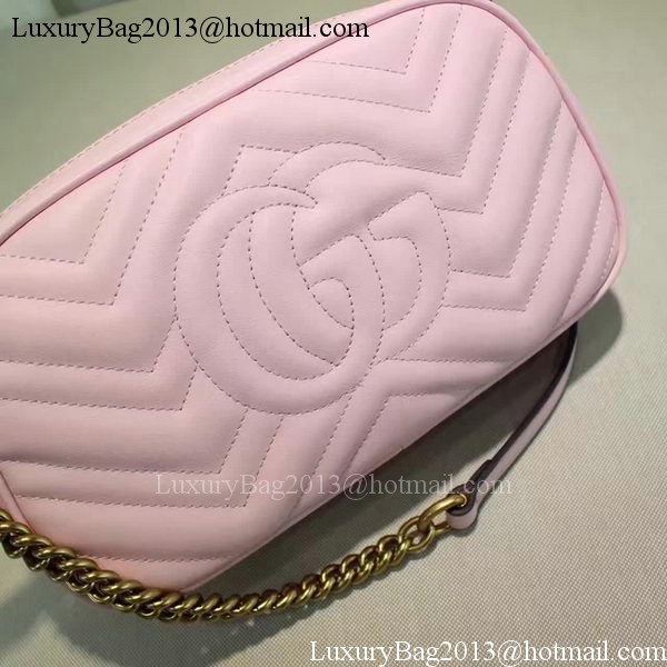 Gucci GG Marmont Matelasse Shoulder Bag 447632 Pink