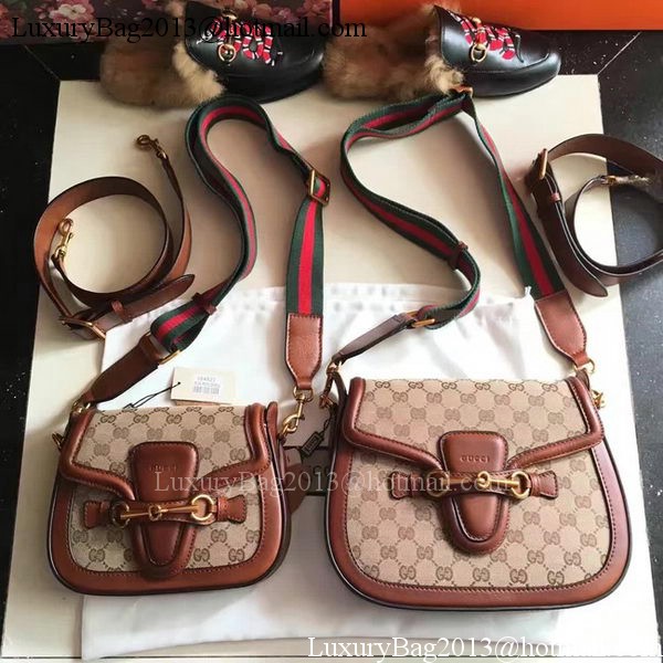 Gucci Lady Web GG Canvas Shoulder Bag 383821 Brown