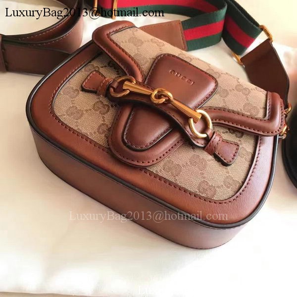 Gucci Lady Web GG Canvas Shoulder Bag 383821 Brown