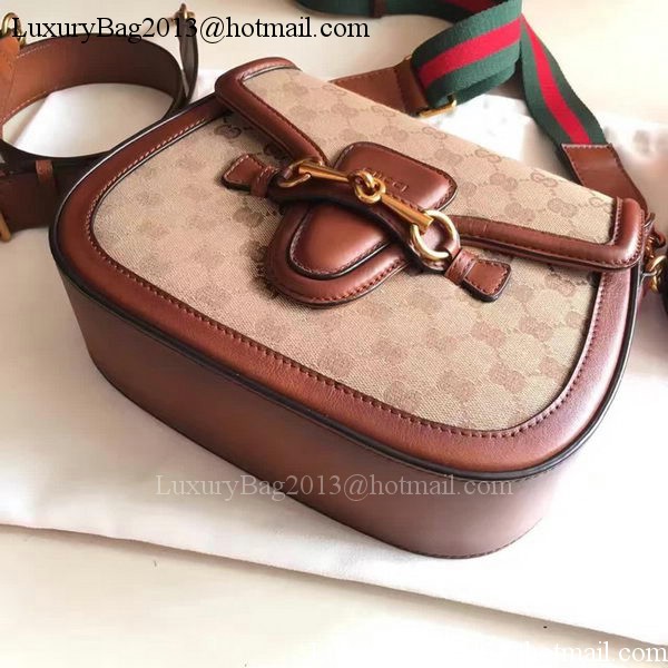 Gucci Lady Web GG Canvas Shoulder Bag 383848 Brown