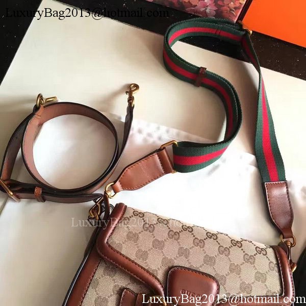 Gucci Lady Web GG Canvas Shoulder Bag 383848 Brown