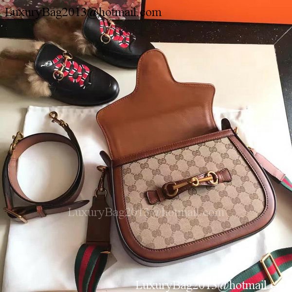 Gucci Lady Web GG Canvas Shoulder Bag 383848 Brown