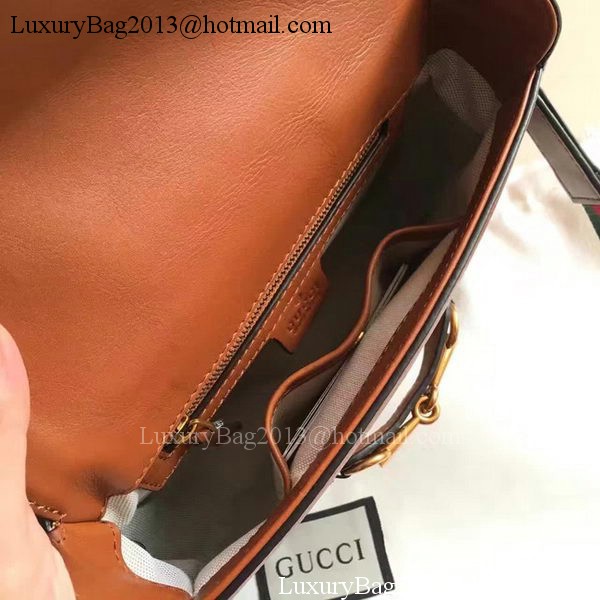 Gucci Lady Web GG Canvas Shoulder Bag 383848 Brown