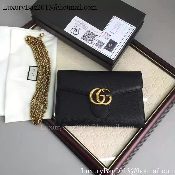 Gucci GG Marmont Leather mini Chain Bag 401232 Black